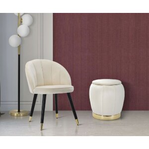 Mauro Ferretti taburete Paris Ø 43x43 cm crema oro