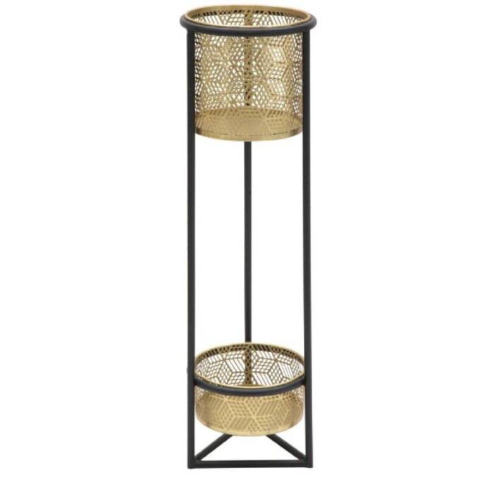 Jardinera Mauro Ferretti Doppio Ø 23x80 cm oro negro