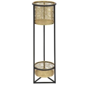 Jardinera Mauro Ferretti Doppio Ø 23x80 cm oro negro
