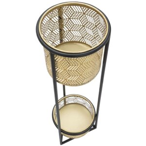 Jardinera Mauro Ferretti Doppio Ø 23x80 cm oro negro