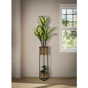 Jardinera Mauro Ferretti Doppio Ø 23x80 cm oro negro