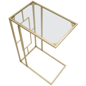 Mesa de sofá Mauro Ferretti 40,5x25,5x60 cm dorada
