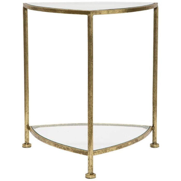 Mauro Ferretti mesa auxiliar 2 estantes 45x45x50 cm oro