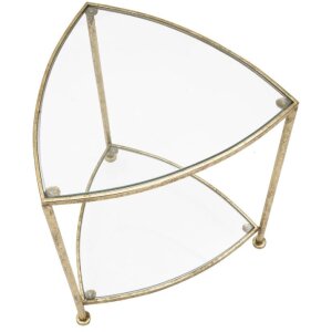 Mauro Ferretti mesa auxiliar 2 estantes 45x45x50 cm oro