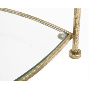 Mauro Ferretti mesa auxiliar 2 estantes 45x45x50 cm oro