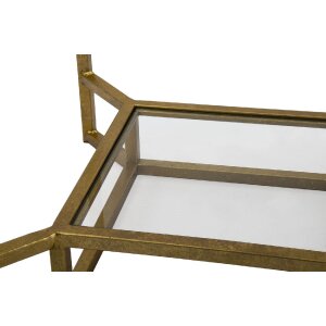Mauro Ferretti mesa auxiliar Doble Mármol 47x47x60 cm oro blanco