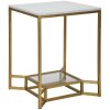 Mauro Ferretti mesa auxiliar Doble Mármol 47x47x60 cm oro blanco