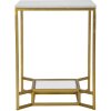 Mauro Ferretti mesa auxiliar Doble Mármol 47x47x60 cm oro blanco