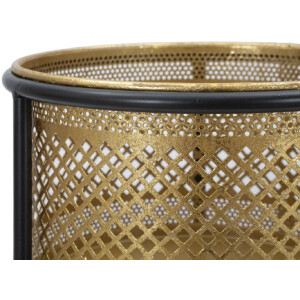 Mauro Ferretti florero individual Ø 25x50 cm oro negro
