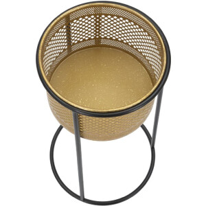 Mauro Ferretti florero individual Ø 25x50 cm oro negro