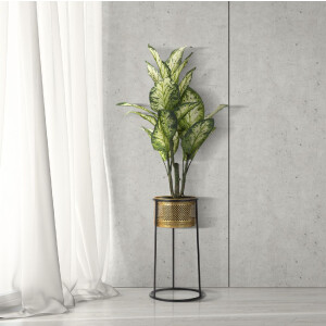 Mauro Ferretti florero individual Ø 25x50 cm oro negro