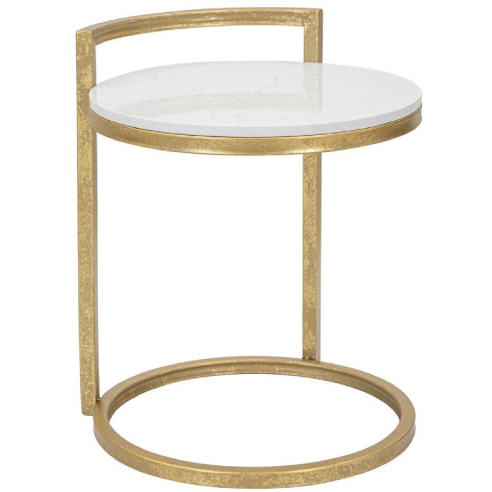 Mauro Ferretti mesa auxiliar mármol redonda 40x43x50 cm oro blanco
