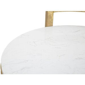 Mauro Ferretti mesa auxiliar mármol redonda 40x43x50 cm oro blanco