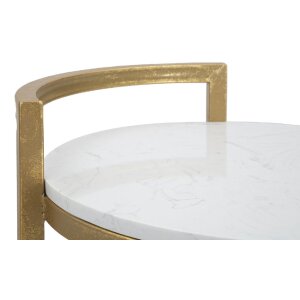 Mauro Ferretti mesa auxiliar mármol redonda 40x43x50 cm oro blanco