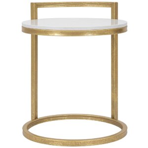 Mauro Ferretti mesa auxiliar mármol redonda 40x43x50 cm oro blanco