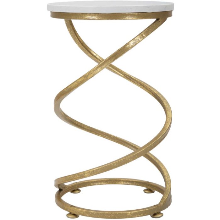 Mauro Ferretti mesa auxiliar espiral mármol Ø 27,5x47,5 cm oro blanco