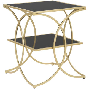 Mauro Ferretti mesa auxiliar doble 45x45x55 cm oro negro