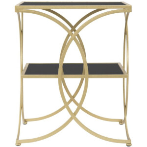 Mauro Ferretti mesa auxiliar doble 45x45x55 cm oro negro