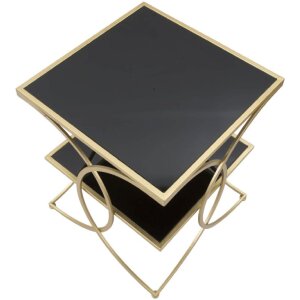 Mauro Ferretti mesa auxiliar doble 45x45x55 cm oro negro