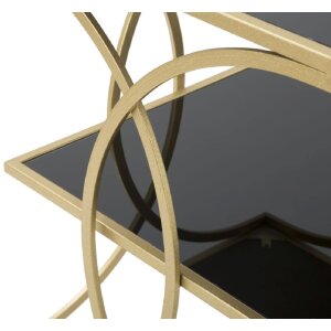 Mauro Ferretti mesa auxiliar doble 45x45x55 cm oro negro