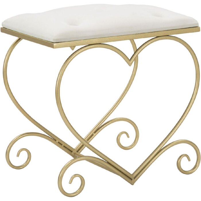 Mauro Ferretti taburete corazón 50x37.5x51.5 cm oro crema