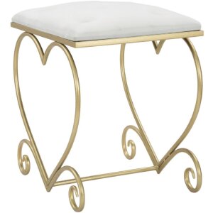 Mauro Ferretti taburete corazón 50x37.5x51.5 cm oro crema
