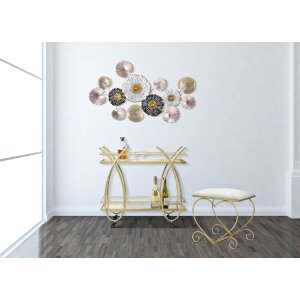Mauro Ferretti taburete corazón 50x37.5x51.5 cm oro crema