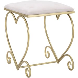 Mauro Ferretti taburete corazón 50x37.5x51.5 cm oro rosa