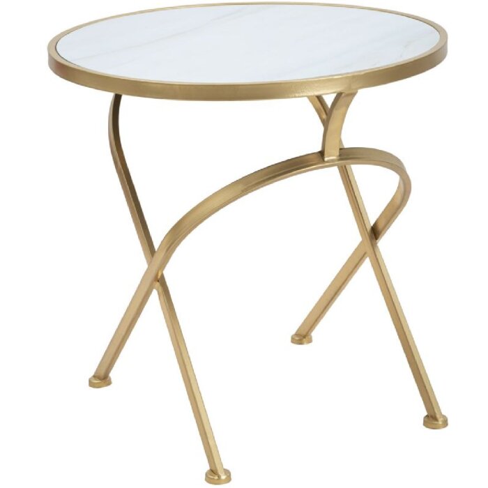 Mesa auxiliar Mauro Ferretti Glam Mat Ø 50,5x50 cm oro