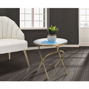 Mesa auxiliar Mauro Ferretti Glam Mat Ø 50,5x50 cm oro
