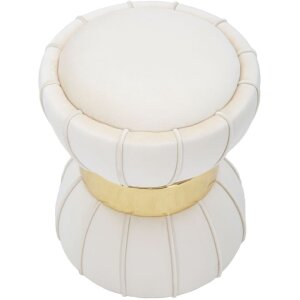 Mauro Ferretti Taburete flor Ø 40x44 cm crema oro