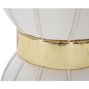Mauro Ferretti Taburete flor Ø 40x44 cm crema oro