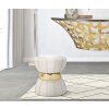 Mauro Ferretti Taburete flor Ø 40x44 cm crema oro