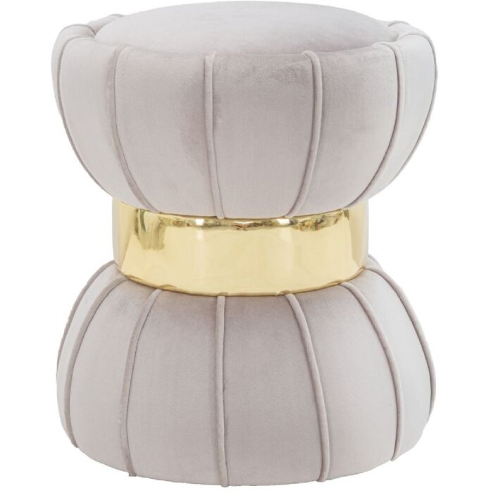 Mauro Ferretti Taburete flor Ø 40x44 cm gris oro
