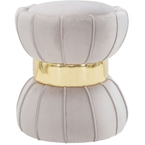 Mauro Ferretti Taburete flor Ø 40x44 cm gris oro