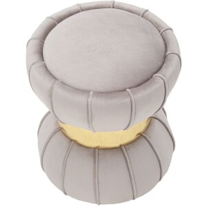Mauro Ferretti Taburete flor Ø 40x44 cm gris oro