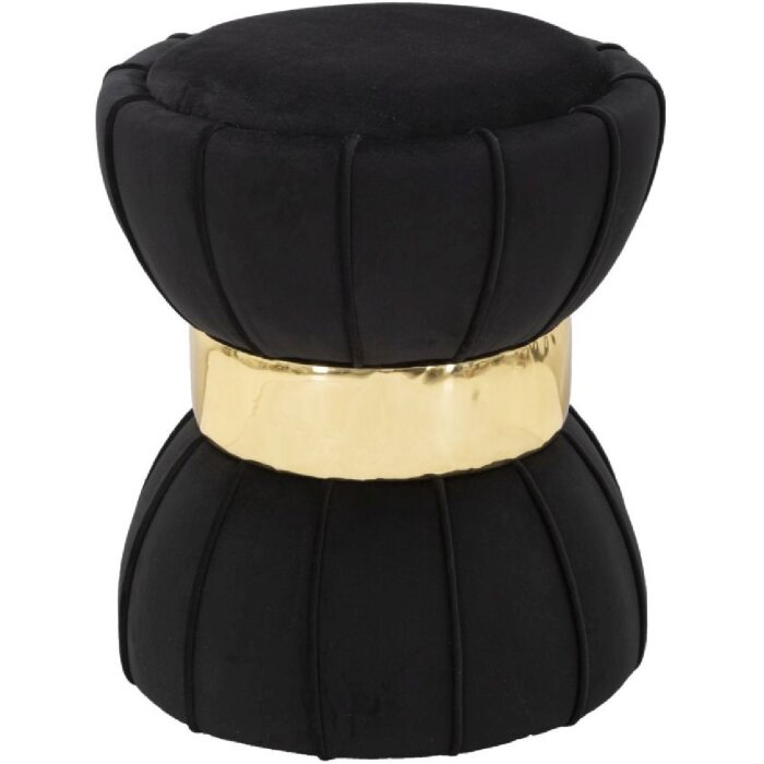 Mauro Ferretti Taburete flor Ø 40x44 cm oro negro