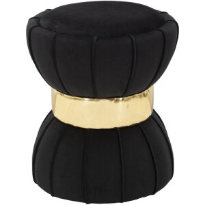 Mauro Ferretti Taburete flor Ø 40x44 cm oro negro