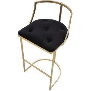 Mauro Ferretti taburete de bar Istanbul Ø 45x90 cm negro dorado