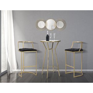 Mauro Ferretti taburete de bar Istanbul Ø 45x90 cm negro dorado