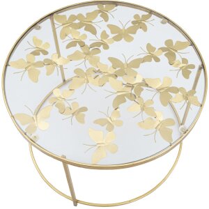 Mauro Ferretti mesa de centro mariposas Ø 60x40,5 cm oro