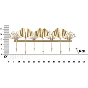 Mauro Ferretti perchero de pared 7 hojas 66,2x6x26,3 cm oro