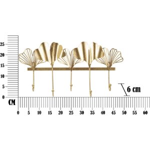 Mauro Ferretti perchero de pared 5 hojas 49,5x6x26,3 cm oro