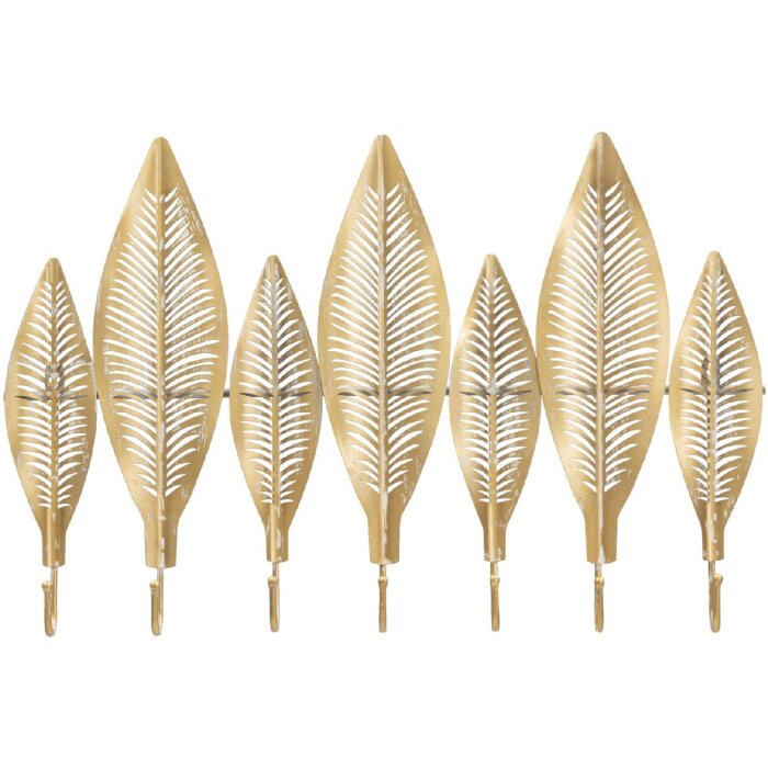 Perchero de pared Mauro Ferretti hoja larga 65x6x42,5 cm oro