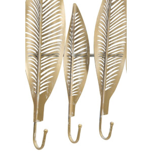 Perchero de pared Mauro Ferretti hoja larga 65x6x42,5 cm oro
