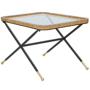 Mauro Ferretti Saint Barth mesa de centro 70x50x45 cm negro marrón