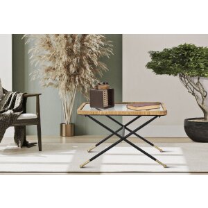 Mauro Ferretti Saint Barth mesa de centro 70x50x45 cm negro marrón
