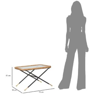 Mauro Ferretti Saint Barth mesa de centro 70x50x45 cm negro marrón