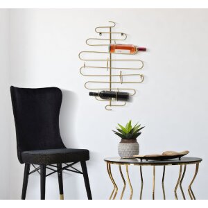 Portabotellas de pared Mauro Ferretti Alid 53x13x72 cm oro para 4 botellas