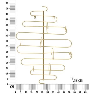 Portabotellas de pared Mauro Ferretti Alid 53x13x72 cm oro para 4 botellas